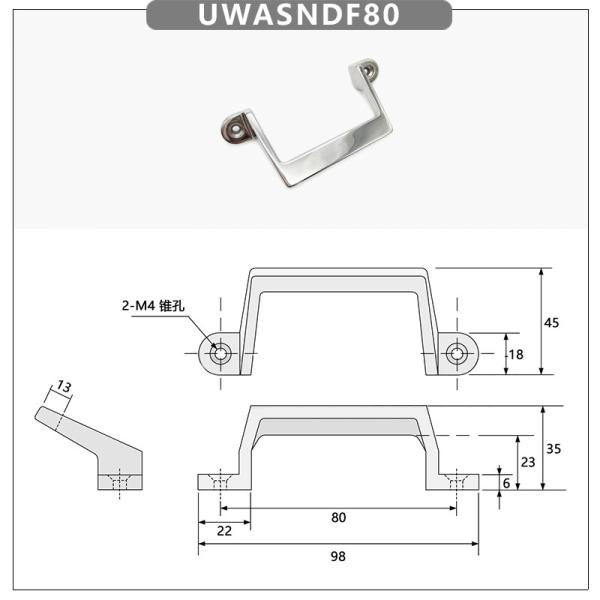 Exterior Solid Offset Handle 45 Degree Inclined Handle 304 Stainless Steel Precision Casting