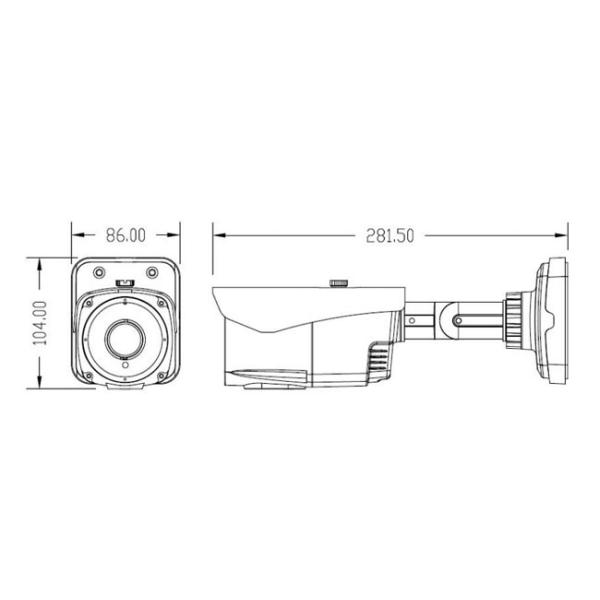 960H Digital Bullet Ip Camera Outdoor / Bullet Type Cctv Camera 2MP IR control