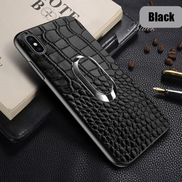 Genuine Leather Magnetic Ring Crocodile Mobile Phone Case for iPhone 14 Pro Max