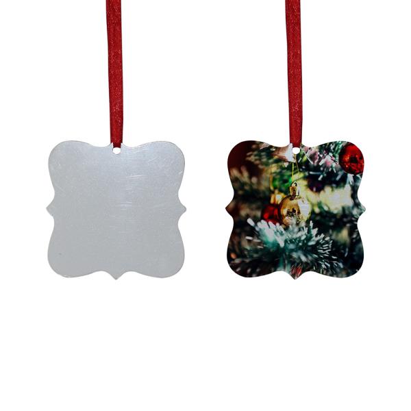 Sublimation Christmas Gifts Supply Double Sided Aluminum Sublimation Christmas Ornaments Blanks