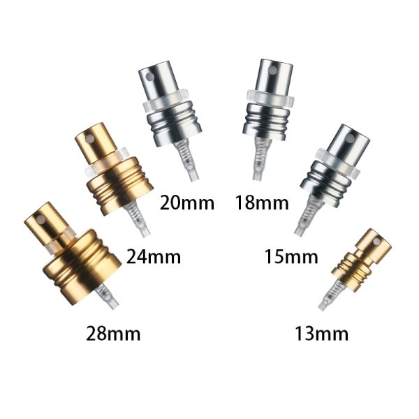 Aluminum Screwed Twist Fine Mist Sprayer for Perfume with 13mm to 28mm Neck Sizes
