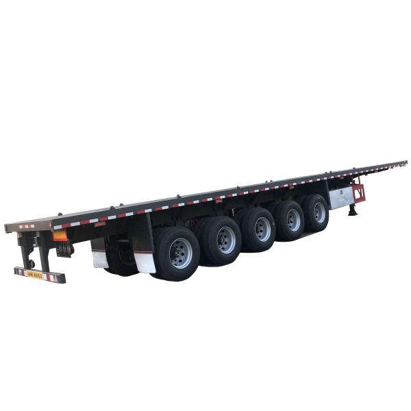 Long Distance Transportation 4 Axles Heavy Duty Flatbed Semi Trailer Truck and 12 Twist Locks