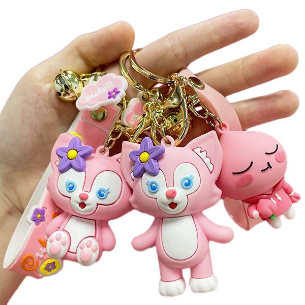 Custom Design 2D Figure Silicon Keychain Rubber Key Chains Personalized Cheap Cartoon 3D PVC Rubber Keychain with Wrist Strap