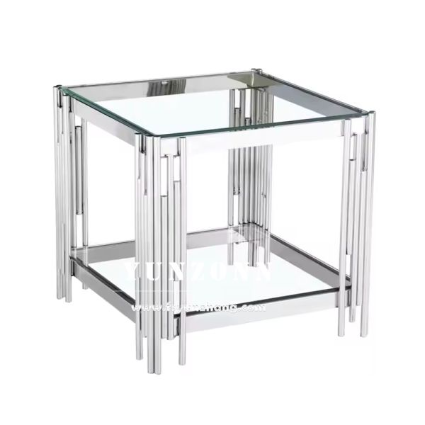 Contemporary Modern Nordic Square Coffee Table Simple Living Room End Side Dining Room Furniture with Steel Frame Metal Material