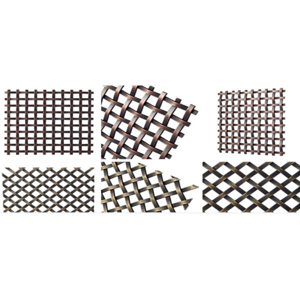 ячеистая сеть бронзового квадратного отверстия 22мм декоративная гофрировала сплетенный металл