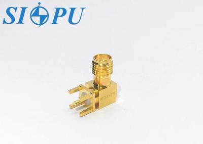 SMA Female RF Coaxial Connector – P Corner Microstrip Type, PCB Soldering