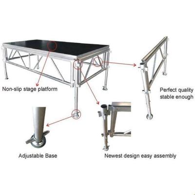 Aluminum Stage Platform Adjustable Height Sturdy Frame Non-Slip Surface For Outdoor Shows And Exhibitions
