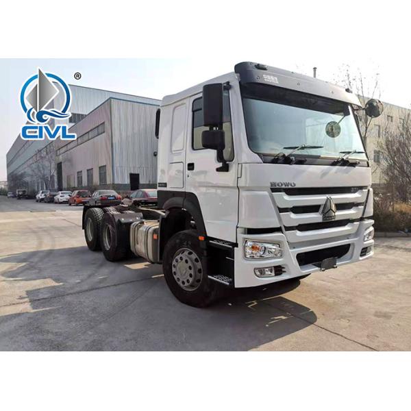 White Color Prime Mover Truck , HOWO 6x4 Cargo Truck Diesel Fuel Type
