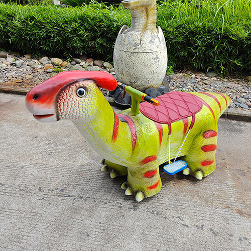 Rechargeable Battery Coin Operated Cartoon Dinosaur Ride Toy For Amusement Park