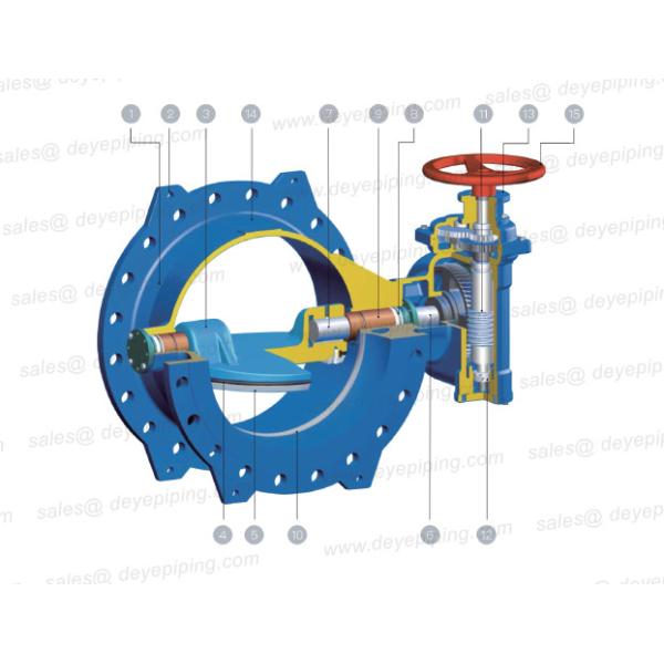 GGG40 GGG50 Wras Ductile Iron Double Eccentric Butterfly Valve With PN10 PN16 PN20 PN25