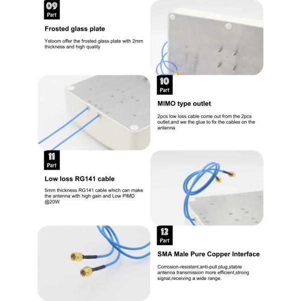 Panel antenna 4g low pim outdoor 2*2 mimo sma male connector 698-2700mhz