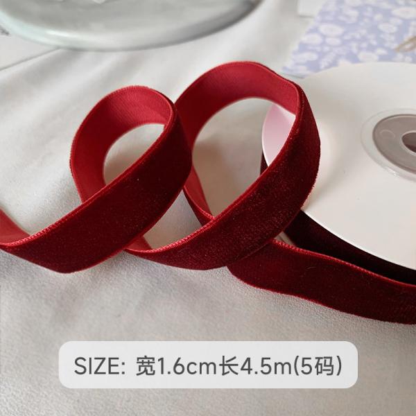 38 мм двойная велветная лента 3,8 см темно-красная велветная лента