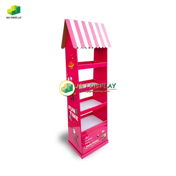Corrugated Paper Pop Floor Display Stand Foldable for Store Advertising Exhibition
