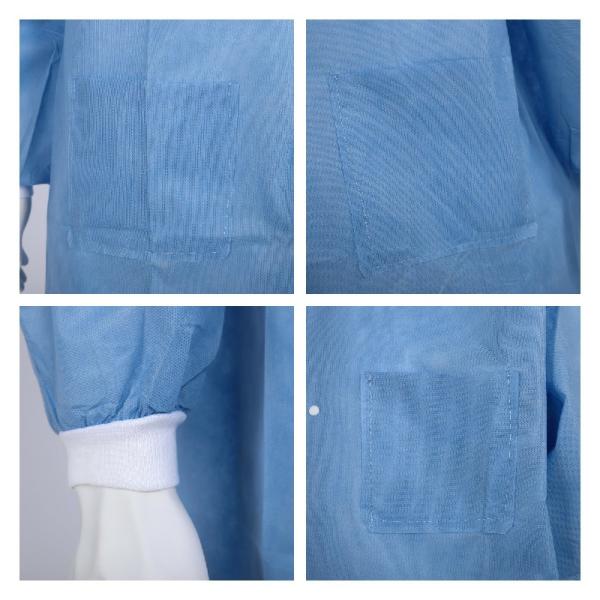 S&J Disposable  OEM Factory supply Accept Custom Color and Design SMS PP Nonwoven Men Women Lab Coat