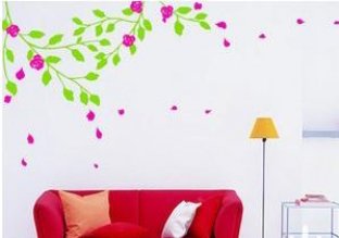 Contemporary Cool Wall Flower Stickers G126, Floral Wall Stickers /Decal Wall Stickers /Wall Sticker Art