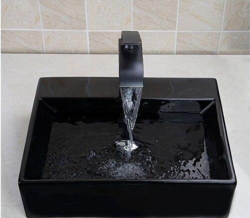 24 Black Granite Stone Tile Bathroom Vessel Sink With Polished Surface
