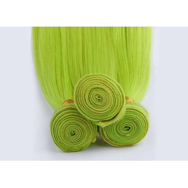 Fluorescent Green Virgin Human Hair Extensions No Shedding 100g / Pack