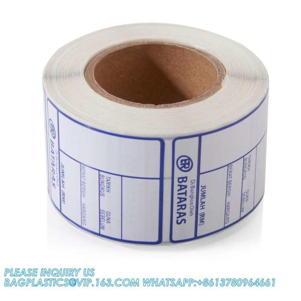 Water Proof Self-Adhesive Label Thermal Sticker For Bottle Supermarket Store Water Bottle, Outdoor Stickers, Camping