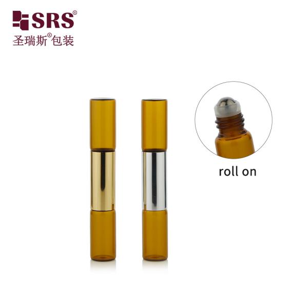 SGB2-5+5ML Dual Side Tube Perfume Oi Glass Roller Bottle With Stainless Steel Ball