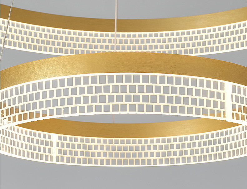Tricolor современный свет двойного кольца Dimmable люстры кольца привесной с акриловым абажуром