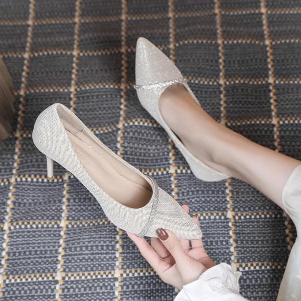 Leather Women High Heel Pumps , Stiletto Slip On Heels For Party OEM