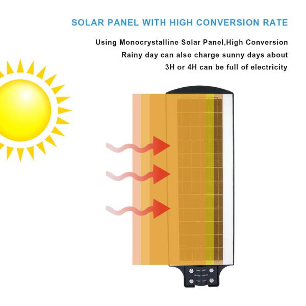 120w High Power LED Solar Street Light All In One 6500K Smd 2835 Streetlight LiFePO4 20Ah Battery