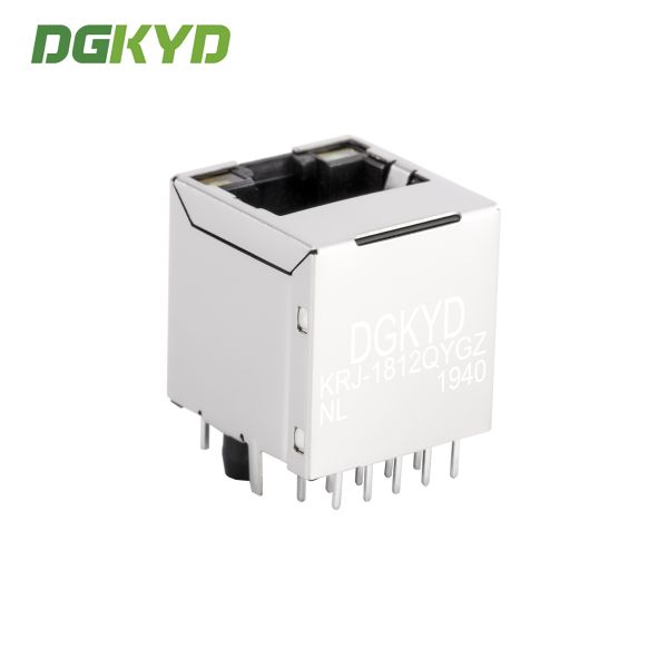 KRJ-1812QYGZNL Gigabit Magnetic modular Rj45 Lan Jack , 1000Mb Metal rj45 shielded connector