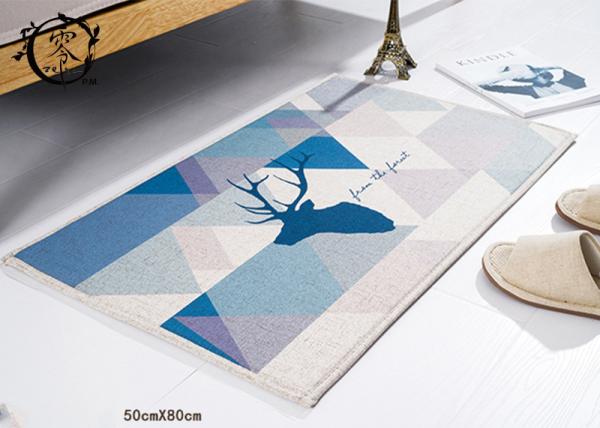 Anti Slip Livingroom Houseware Items Decorative Mats Christmas Deer Pattern Digital Printed For Home