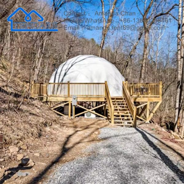 Commercial Dome Tent Outdoor Igloo Glamping Tent Geodesic  Dome Tent With Bathroom