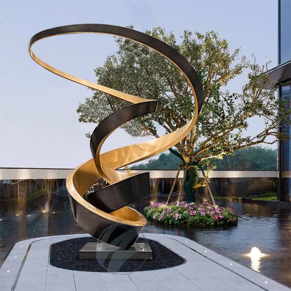 Red Lacquer Abstract Stainless Steel Sculpture Modern Art Statue For Office Hotel & Luxury Decor