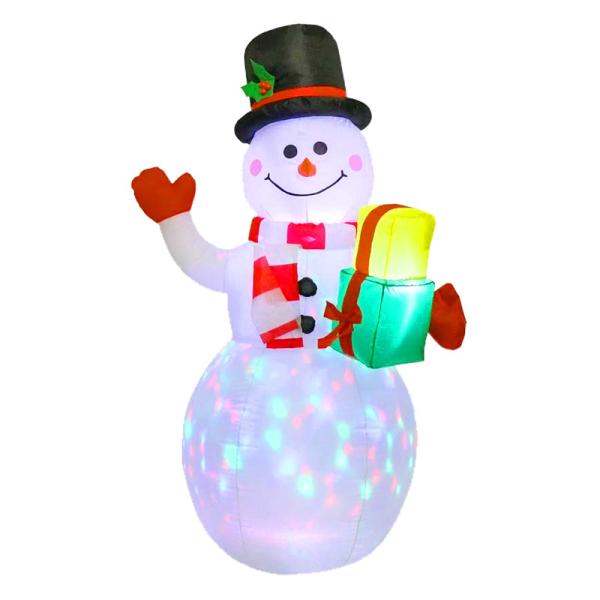 Outdoor Christmas Lighted Santa Sleigh Arch with Snowman Gingerbread Tree Inflatables