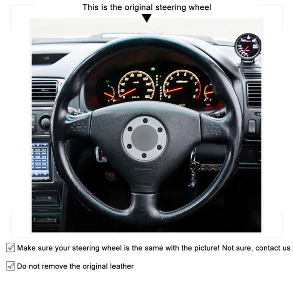 Hand Stitching Black Soft Suede Steering Wheel Cover for Mitsubishi Lancer Evolution EVO 4 5 6 1998 1999 2000 IV V VI