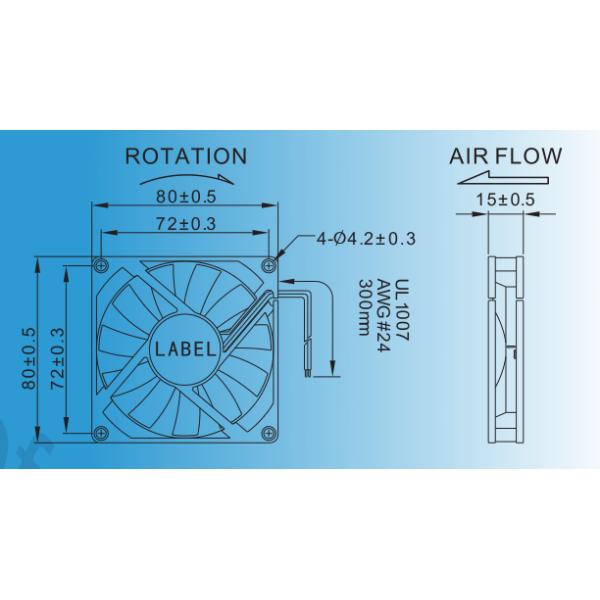 Waterproof Equipment Cooling Fans 80mm PWM 12V Small Impeller 2500RPM Speed