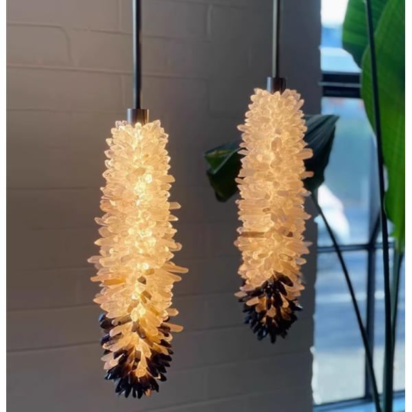 Brazil imported pure natural crystal stone lamp chandelier bedroom living room restaurant lamp simple American crystal lamp