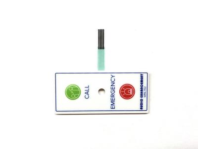 Interruptor de membrana de botão de circuito flexível 2 para controle remoto de emergência