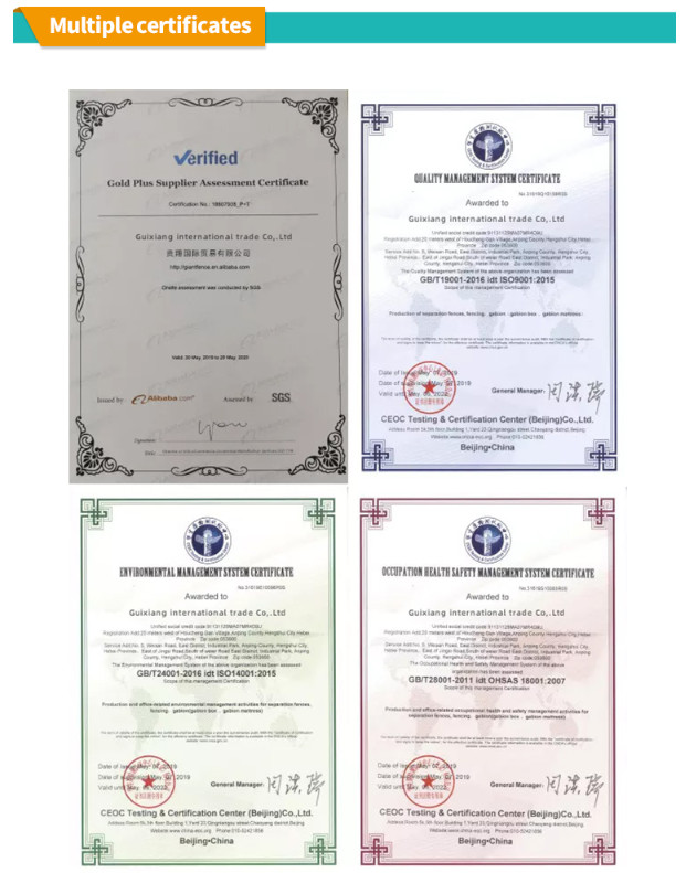 Hebei Guixiang International Trade Co., Ltd. Сертификации