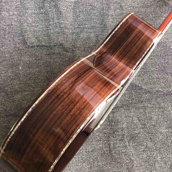 Custom 40 Inch All Solid KOA Wood Solid Rosewood Back Side Real Abalone Acoustic Guitar with BB Band Pickup