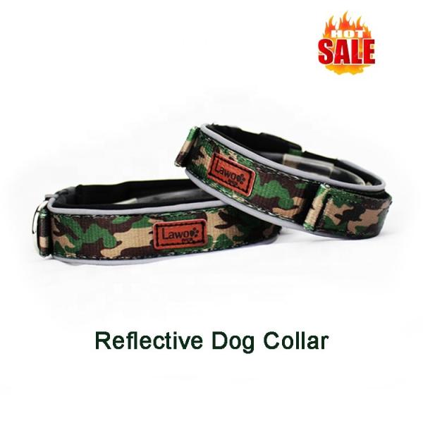 Luxury Pattern Reflective Big 	Nylon Dog Collars Products Pet Accessories Custom Dog Collar