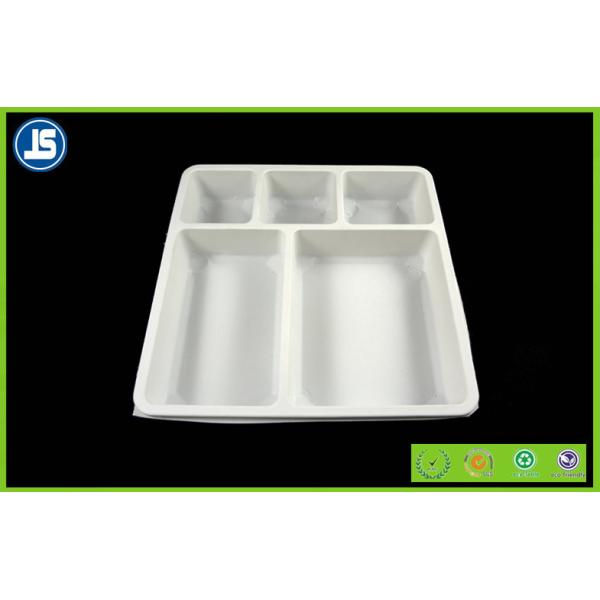Disposable Biodegradable Food Trays 5 Compartment Tray Made From Corn Starch