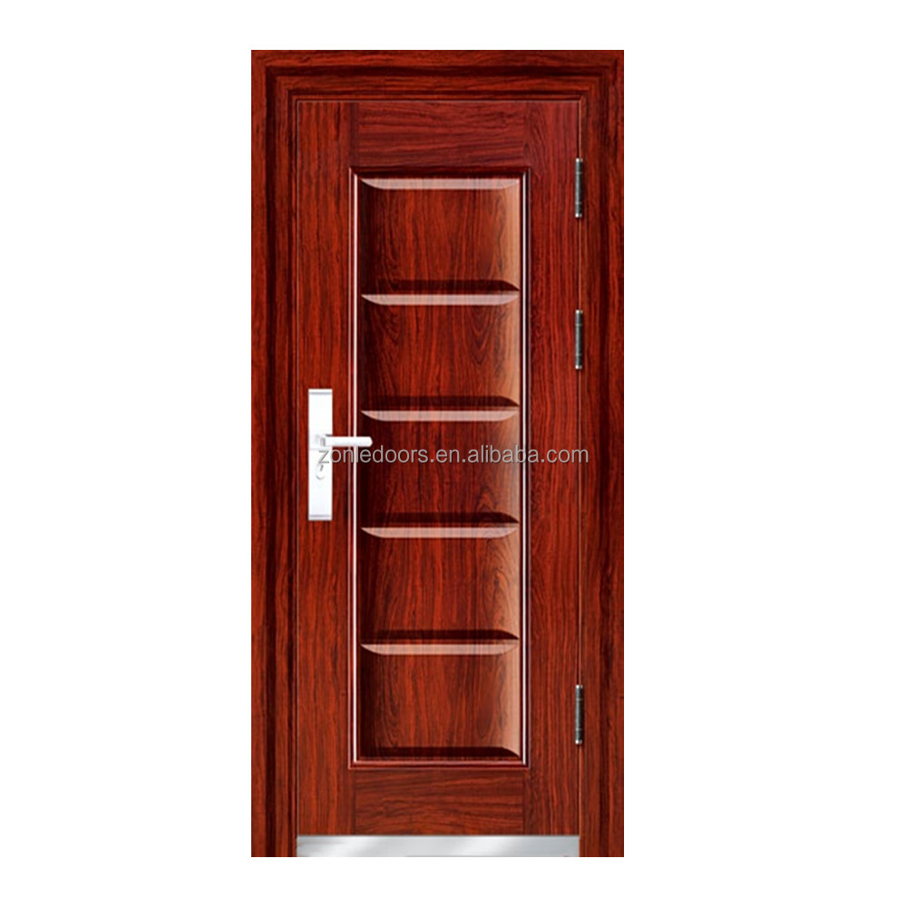 Turkish Style Armored Steel Metal Door Single Design Anti-theft Exterior Front Entrance Security Doors for House With Smart Lock