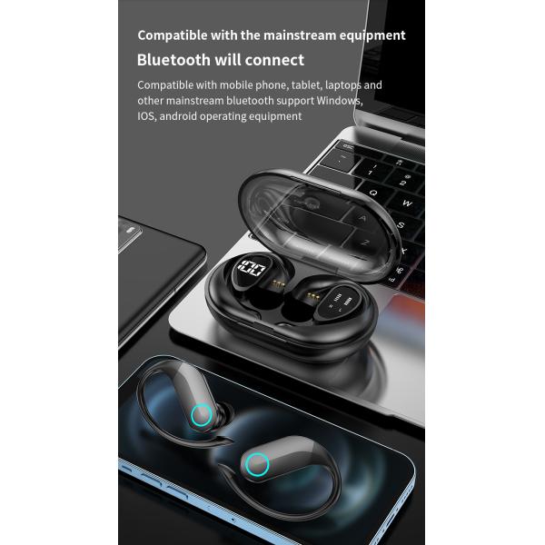 Waterproof Wireless Earbuds Stereo Bluetooth Headphone with Digital Display Travel Battery Indicator Wireless BT Earphone