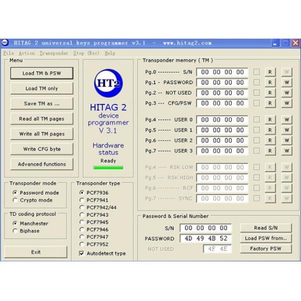 Цвет автомобильного ключевого программника HiTag2 V3.1 красный с штепсельной вилкой Usb