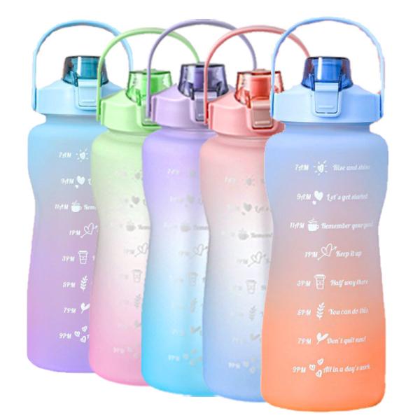 Unisex Sports Silicone Water Bottle Customized Logo 2000ml Water Bottle With Straw