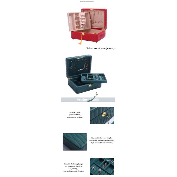 Cuadro de almacenamiento de joyas de granos de diamante multifunción Organizador de joyas de cuero con toalla