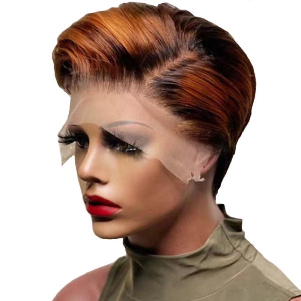 Top Hair T1B/30 Front Lace Human Hair 100% Short Wigs Natural Perruques Pieces for Women