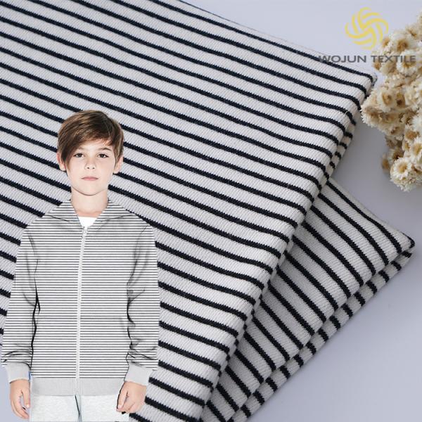 Delicado 100% listrado preto e branco da tela do algodão Terry Material francês 185cm