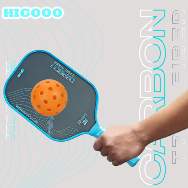 HIGOOO GEN4 Wave Foam Core Pickleball Paddle Trufoam 16mm Toray Carbon Fiber Pickleball Paddle Rough Surface Durable