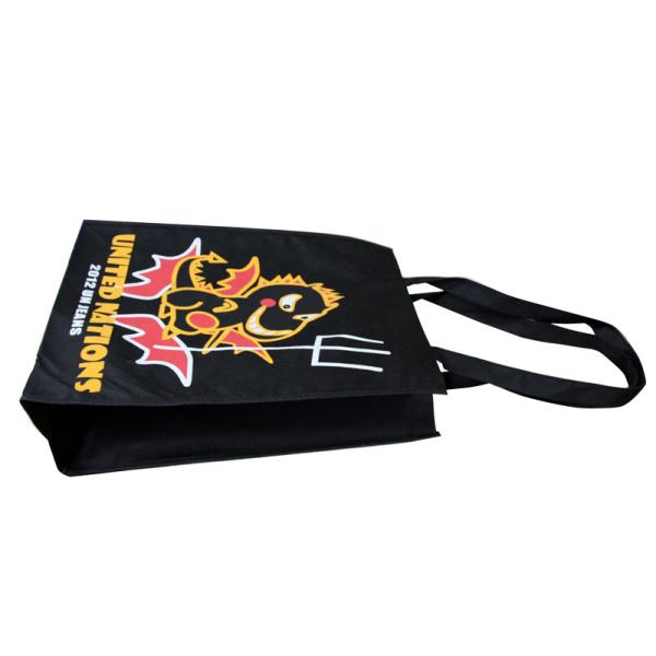 Black Promotional Non Woven Fabric Carrier Bags 90gsm For Supermarket