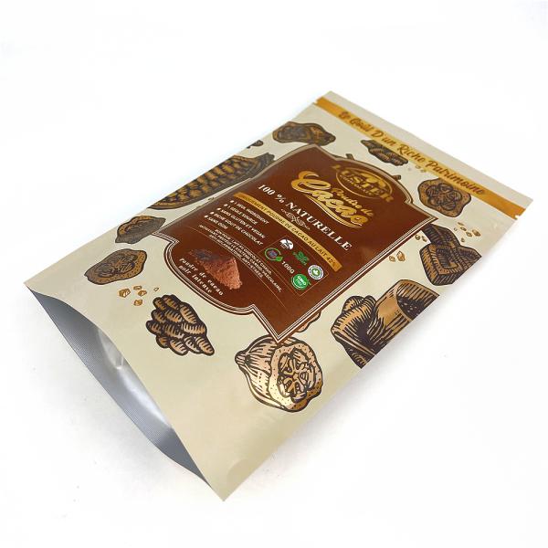 Custom Logo Industrial Food Mylar Stand Up Zipper Pouch For Organic Bread Packaging