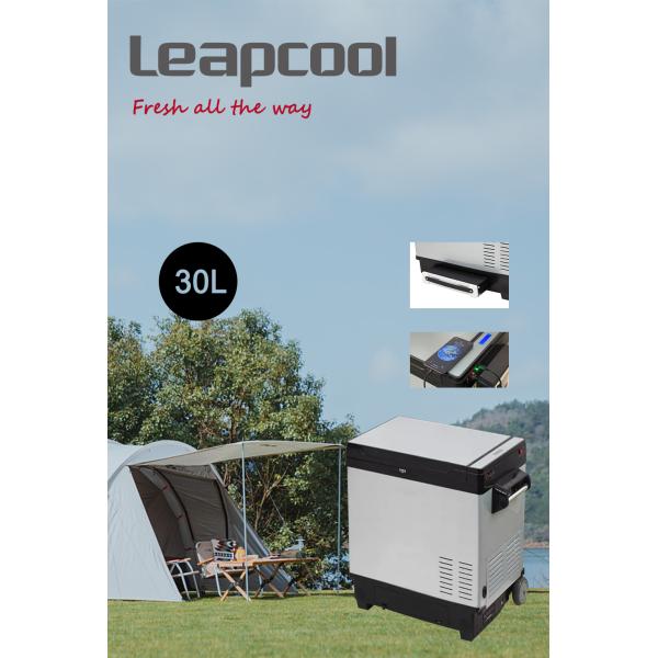 Réfrigérateur solaire portable de 30L avec batterie à double porte et LFP